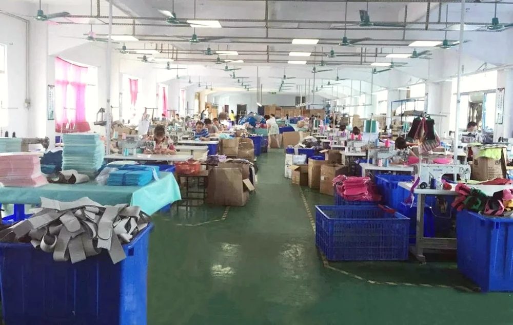 Sewing &mdash; bag manufacturing process at Feima, Jinhua China