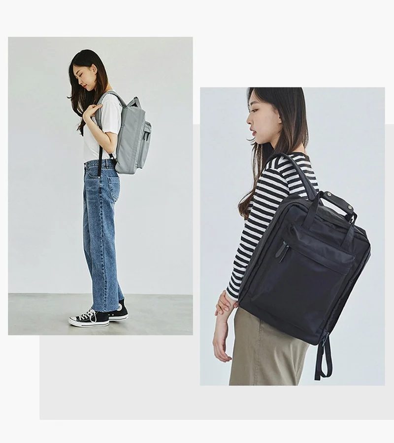 Rectangular Backpack with Paired Handles and Covered Front Zip FF-156 by Feima Bag