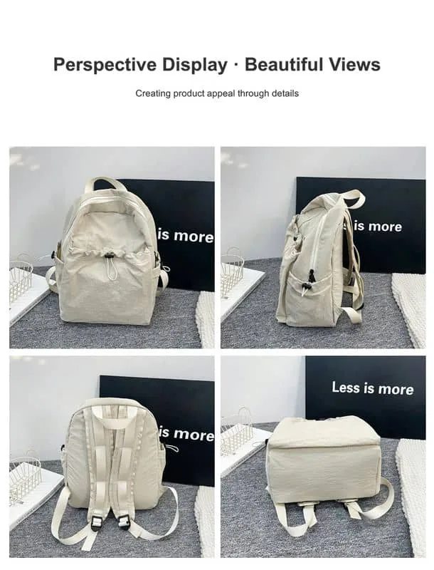 Backpack with gathered front and side pockets FF-176 by Feima Bag