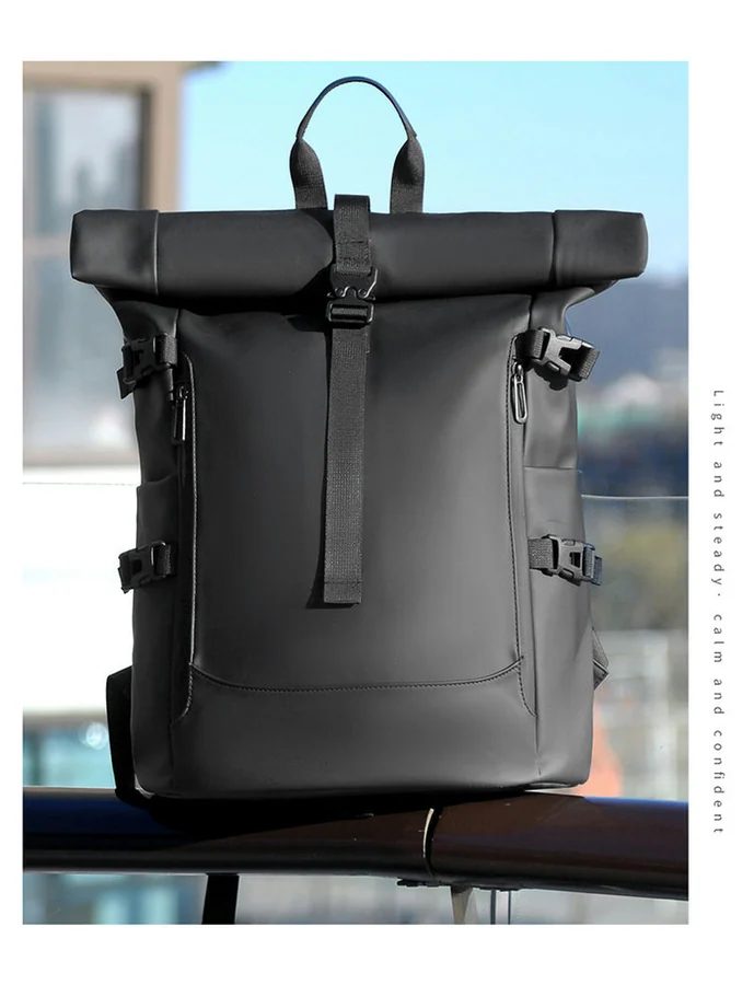 Roll-Top Backpack with Side Zip Access FF-182 by Feima Bag