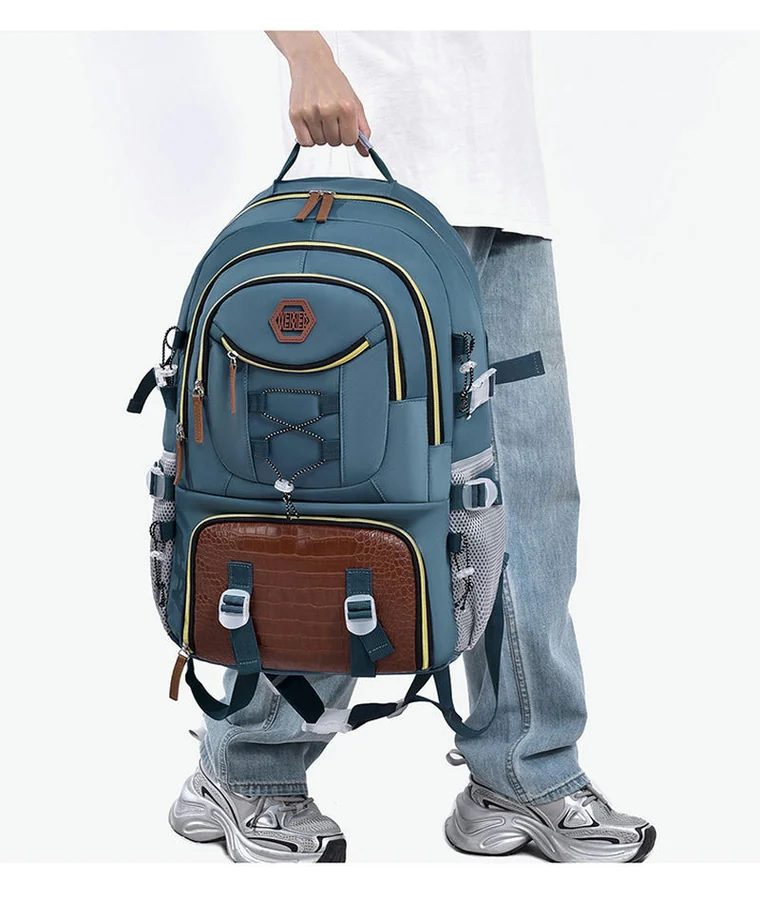 Backpack with Front Lacing and Buckle Details FF-199 by Feima Bag