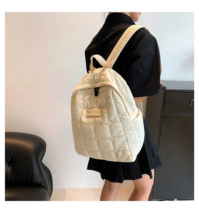 Nylon Backpack with Rounded Quilt Panels FF-214 by Feima Bag
