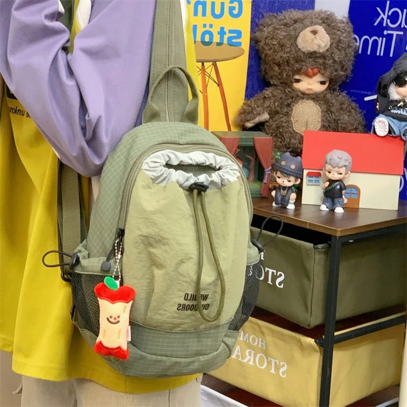 Compact Backpack with Drawstring Front Pouch FF-234 by Feima Bag