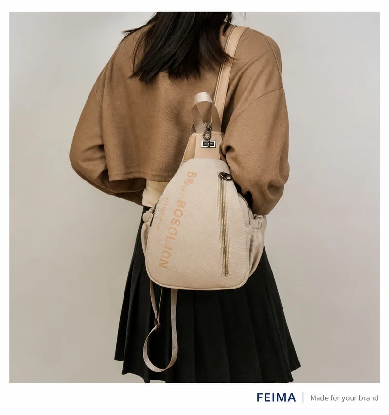Convertible Sling Backpack with a Slanted Front Zip FF-239 by Feima Bag