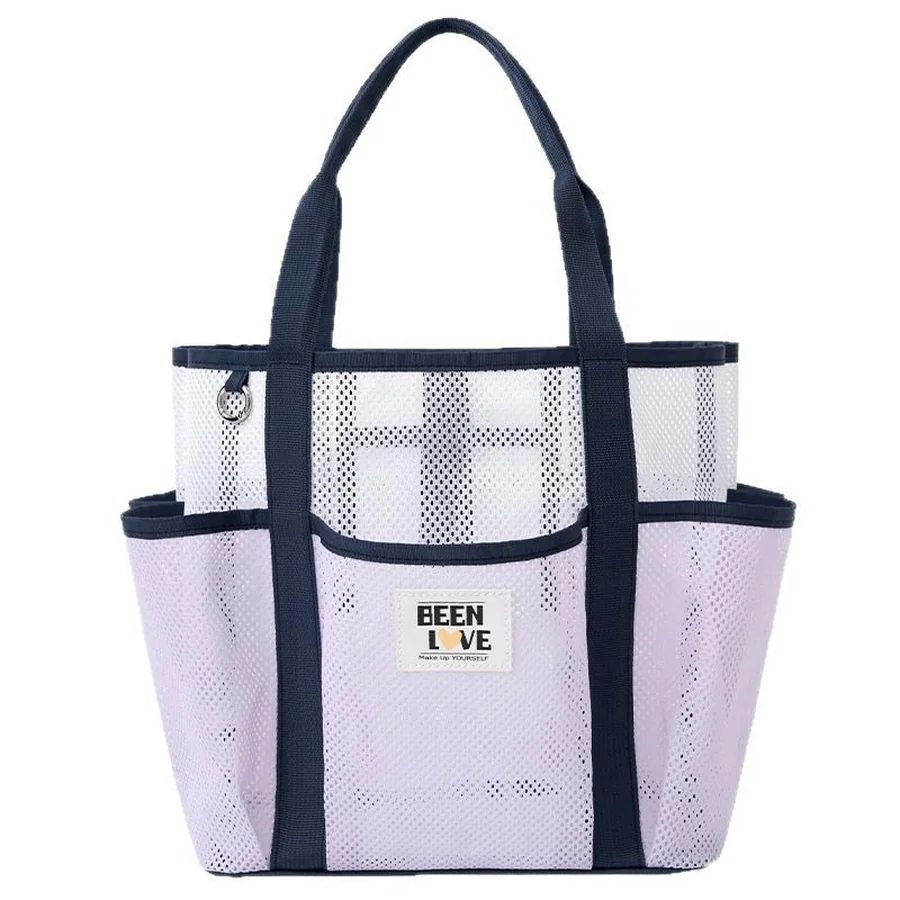 Mesh Beach Tote with Open Outer Pockets FB-023 by Feima Bag
