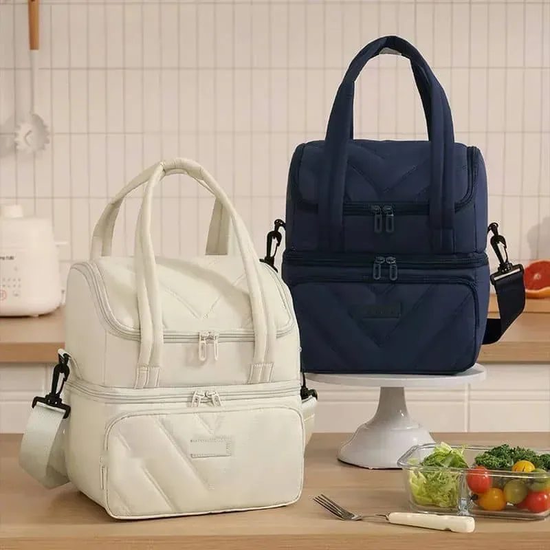 Two Level Cream Lunch Bag FK-070 by Feima Bag