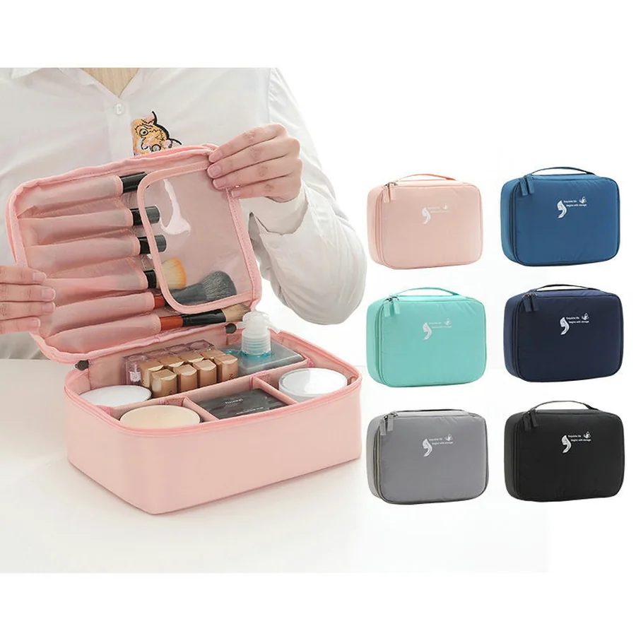 Cosmetic Case with Brush Panel and Dividers FJ-032 by Feima Bag