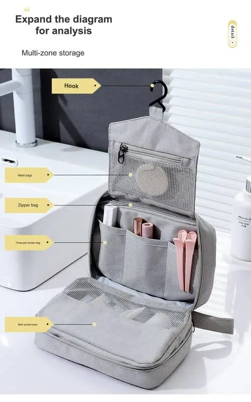 Fold-Down Hanging Toiletry Organiser FJ-061 by Feima Bag