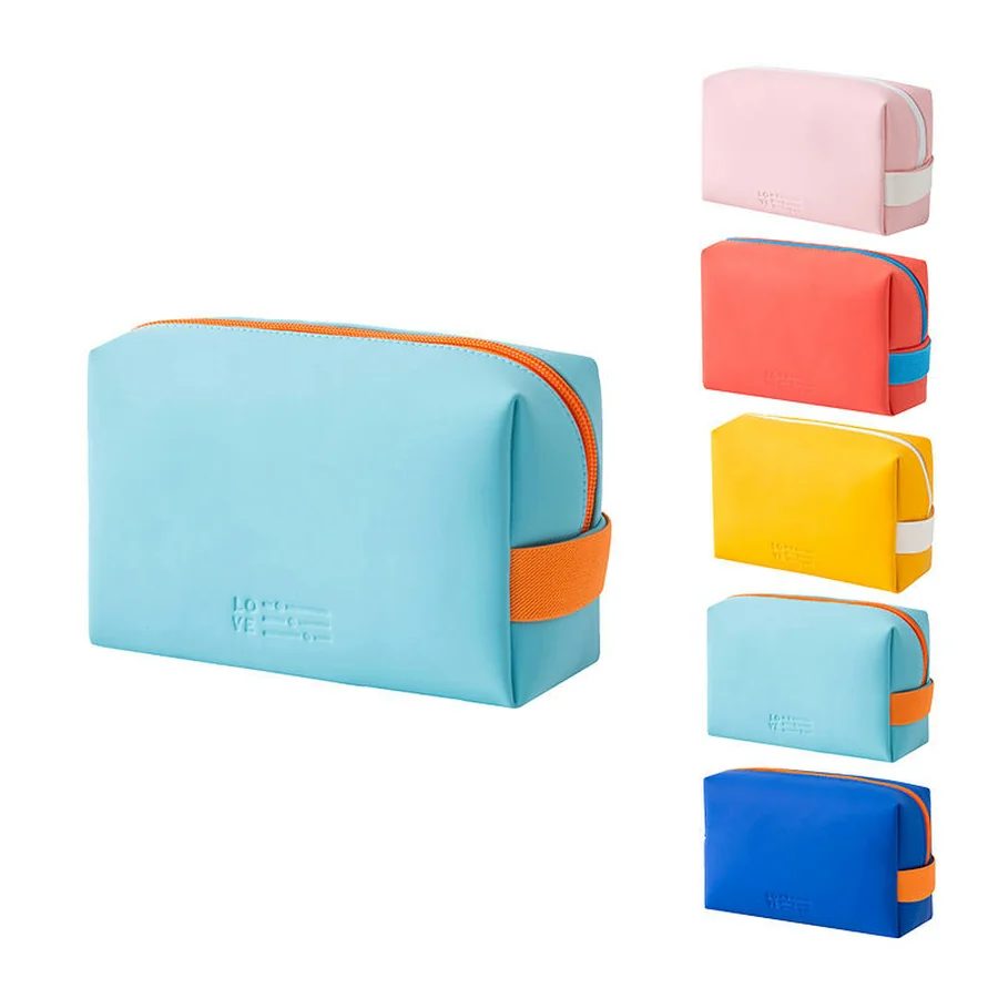 PU Cosmetic Pouch with Contrasting Side Loop FJ-064 by Feima Bag