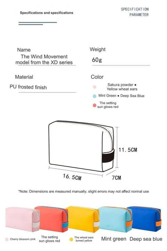 PU Cosmetic Pouch with Contrasting Side Loop FJ-064 by Feima Bag
