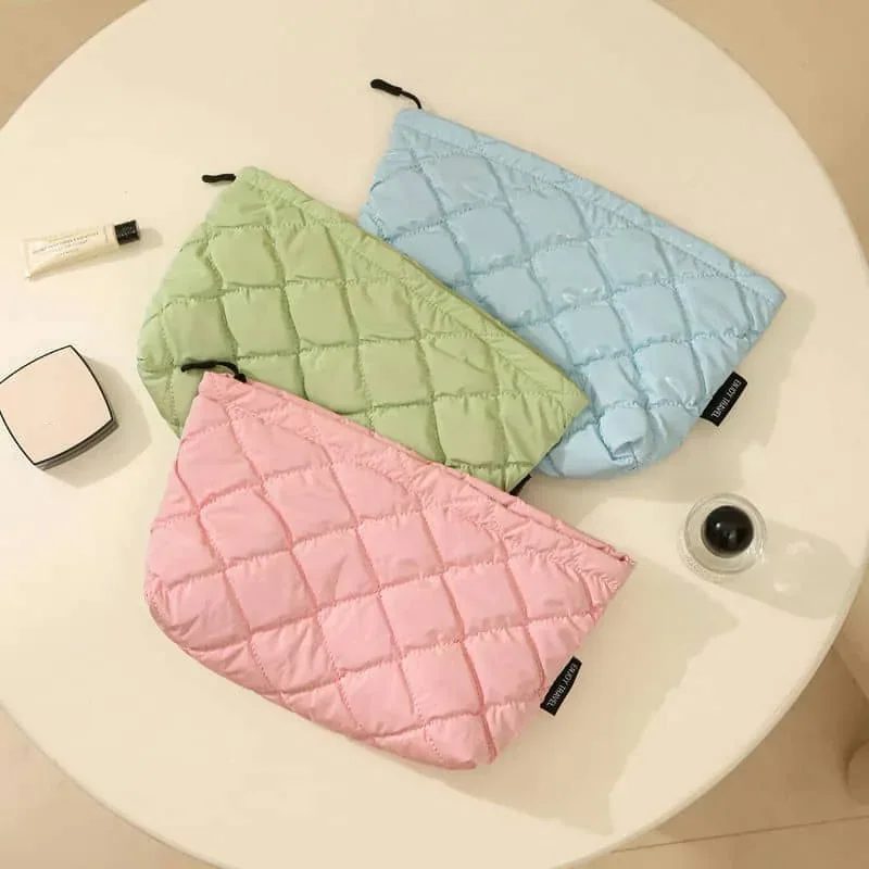 Pastel Quilted Zip Cosmetic Pouch FJ-065A by Feima Bag