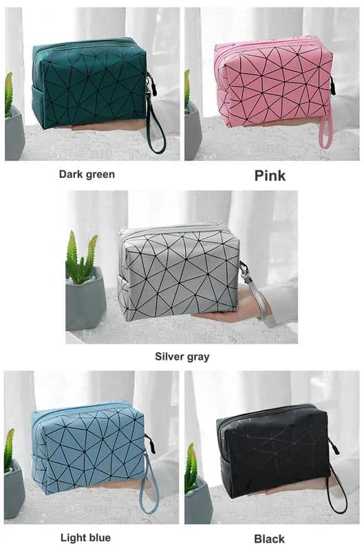 Geometric cosmetic pouch with a side loop FJ-089 by Feima Bag