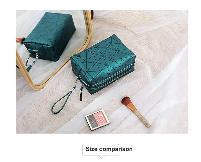 Geometric cosmetic pouch with a side loop FJ-089 by Feima Bag