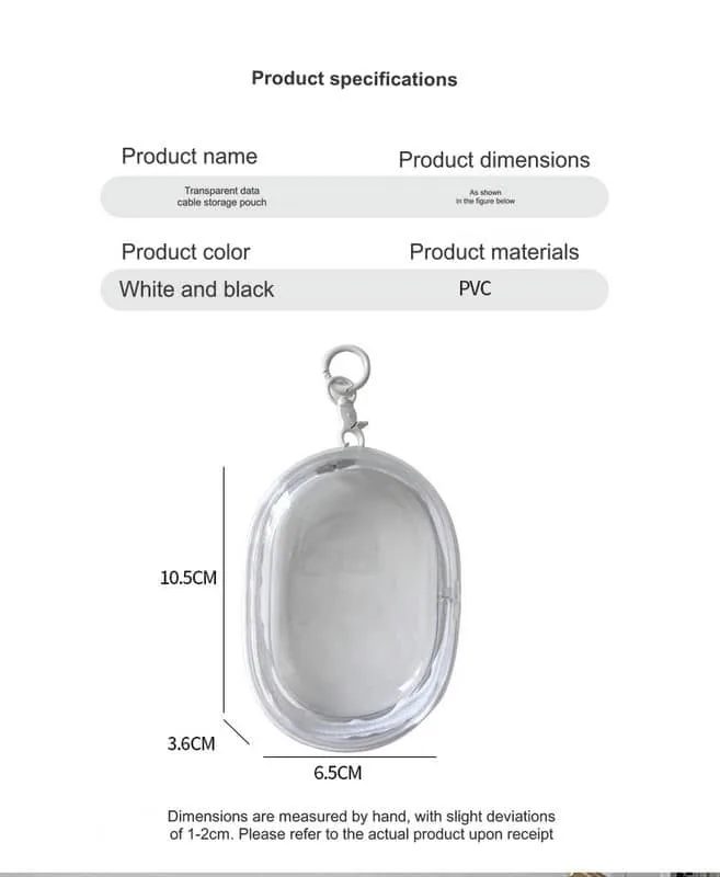 Transparent oval zip pouch with a top clip FJ-091 by Feima Bag