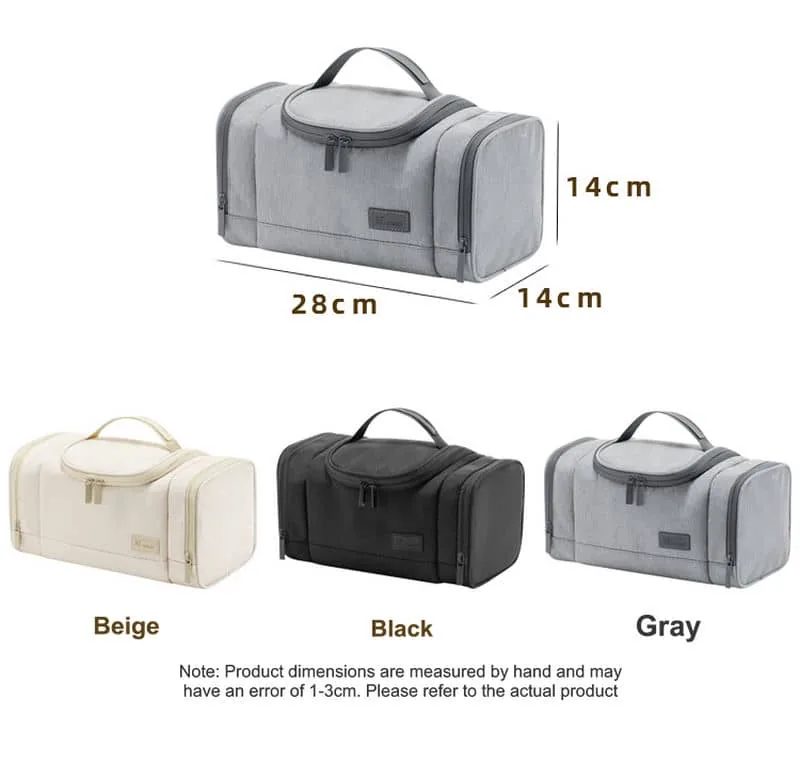 Handled Toiletry Case with Zipped End Sections FJ-093 by Feima Bag