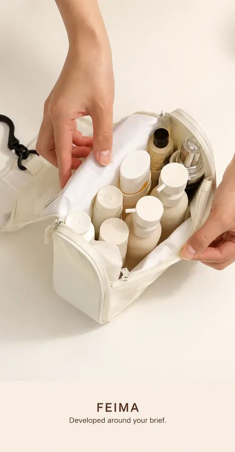 Compact Hanging Toiletry Case with Top Handle FJ-094 by Feima Bag