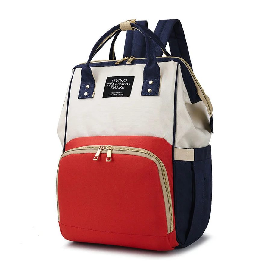Colour-block diaper backpack with short paired handles FM-005 by Feima Bag