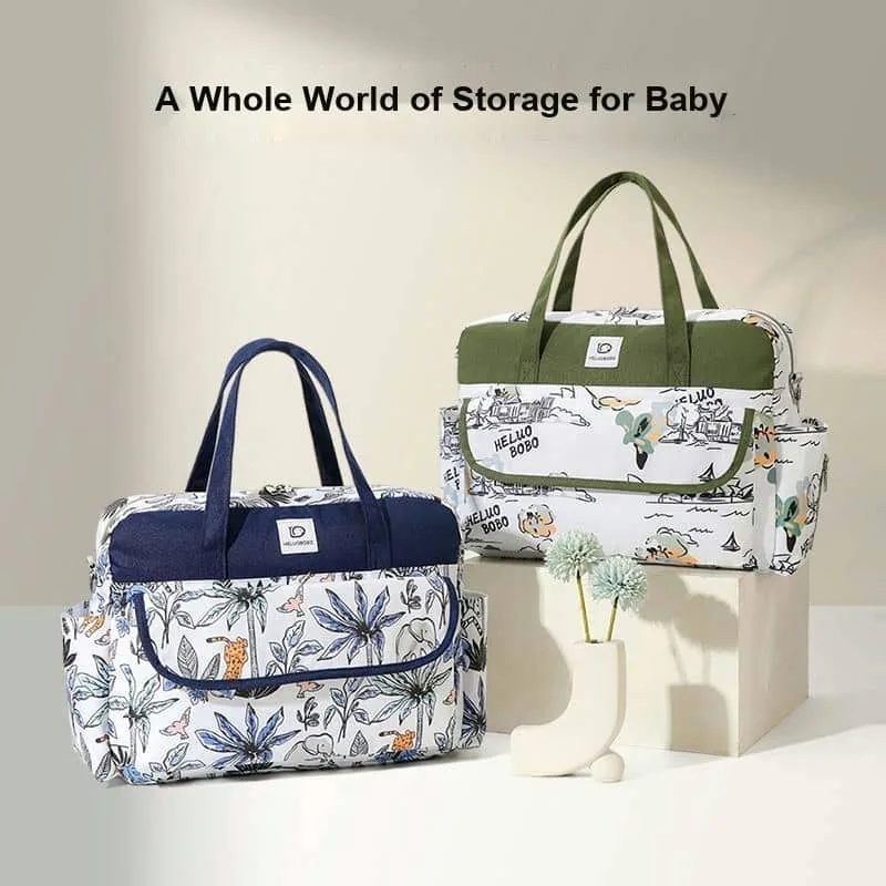 Printed Tote with Mint Green Handles FM-006A by Feima Bag