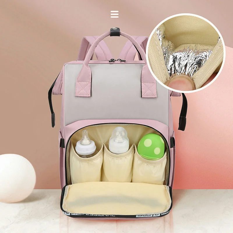 Diaper Backpack with Lettered Zip Trim FM-022 by Feima Bag