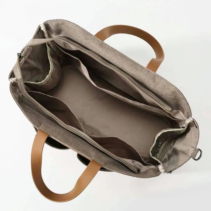 Grey Diaper Bag with Wide Opening FM-061A by Feima Bag