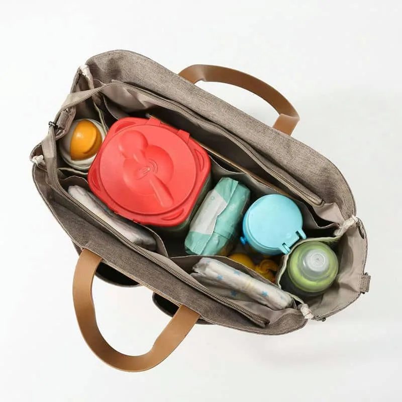 Grey Diaper Bag with Wide Opening FM-061A by Feima Bag