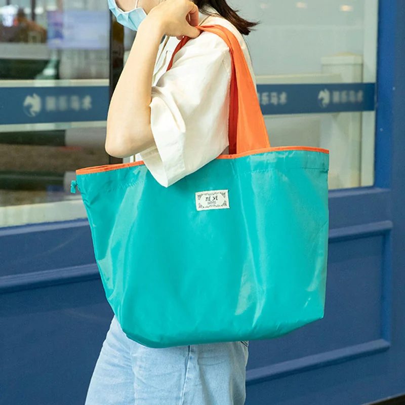Foldable Tote with Wide Contrast Handles FA-010A by Feima Bag