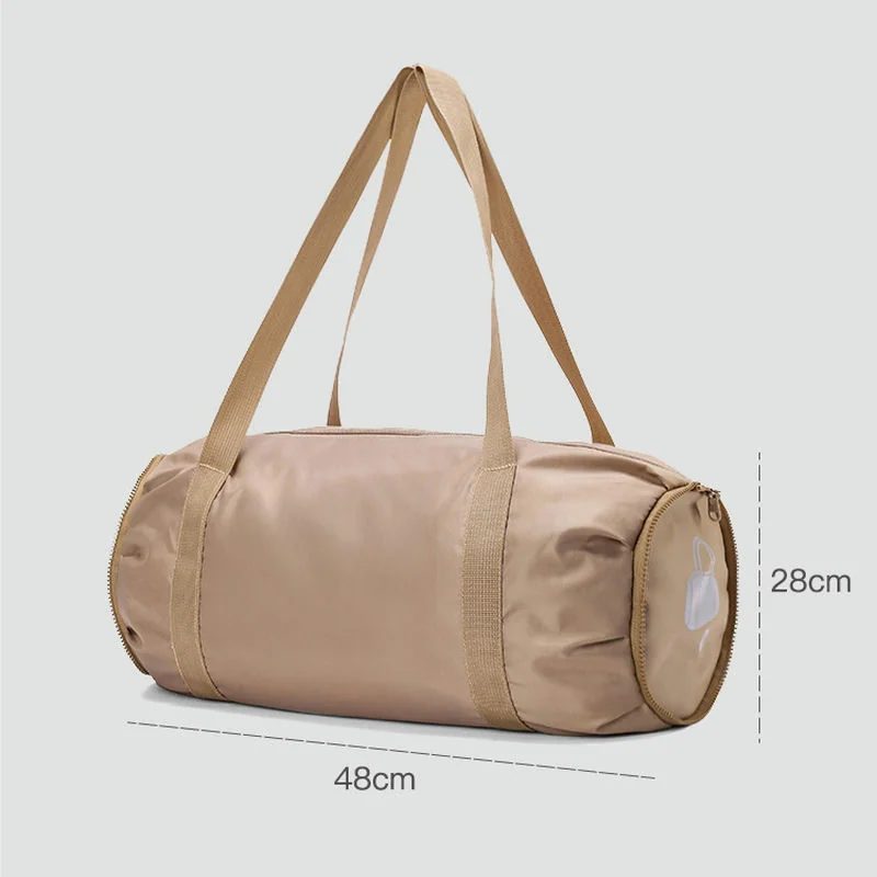 Folding barrel duffel with a round pouch form FA-068 by Feima Bag