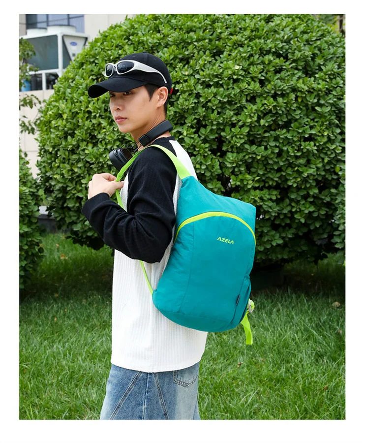 Packable Backpack with Curved Contrast Zip FA-112 by Feima Bag