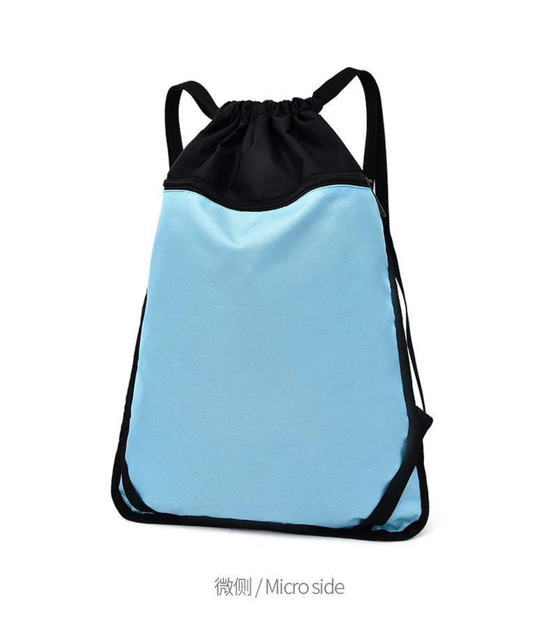 Drawstring Backpack with a Wave-Shaped Front Zip FS-019A by Feima Bag