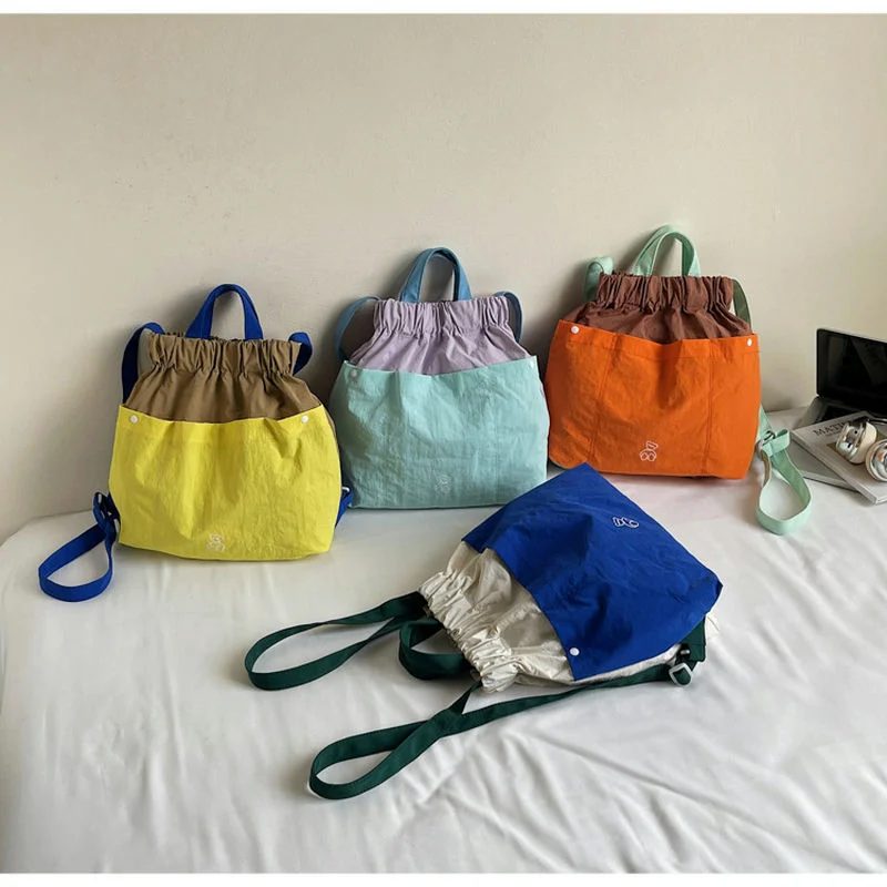 Gathered-Top Backpack with Front Patch Pockets FS-025A by Feima Bag