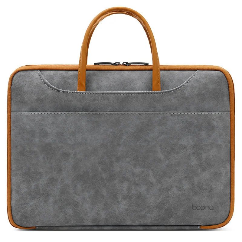 Flat work case with curved outer pocket seams FD-048A by Feima Bag