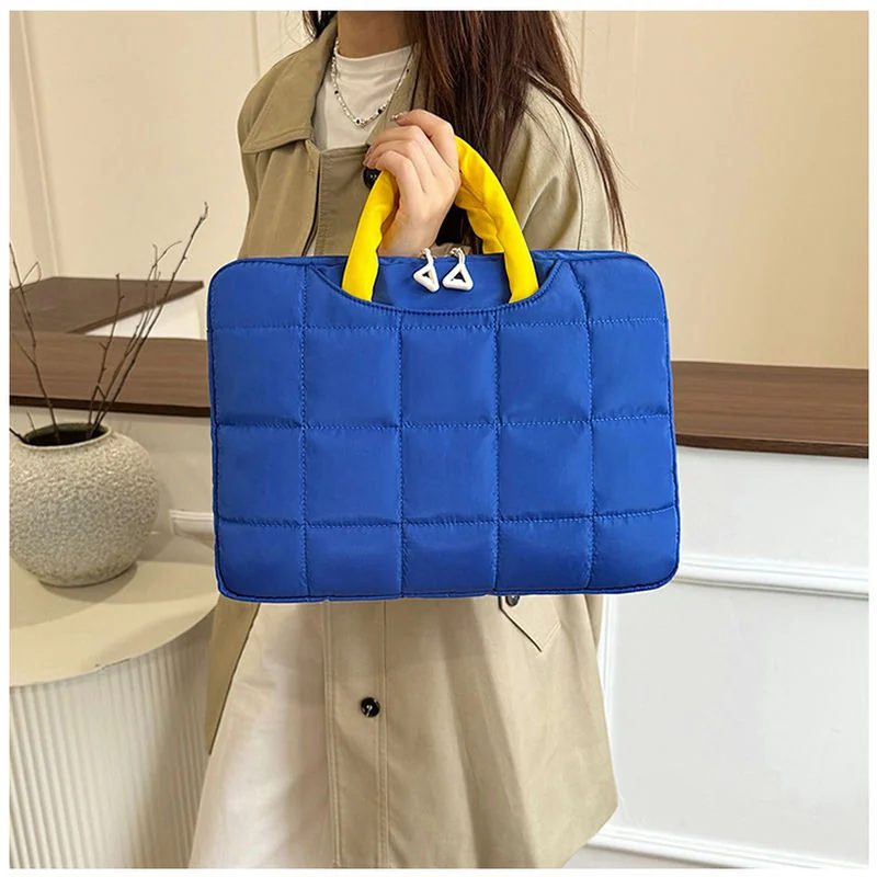 Quilted Laptop Carry Bag with Contrast Handles FD-083 by Feima Bag