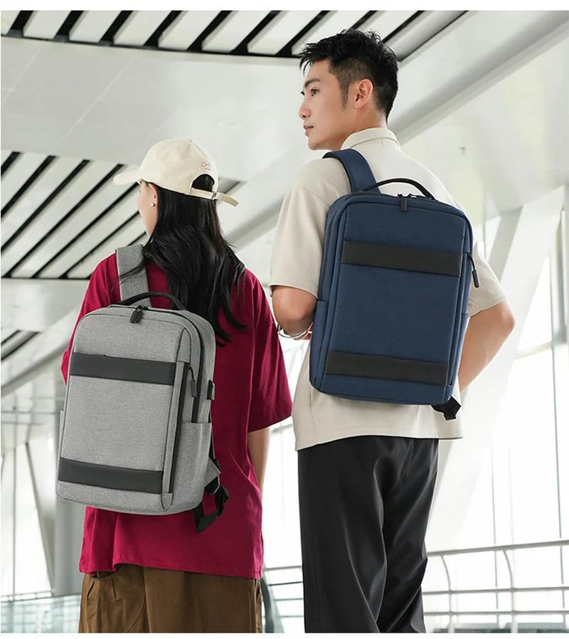 Black Backpack with Twin Front Bands FD-093 by Feima Bag