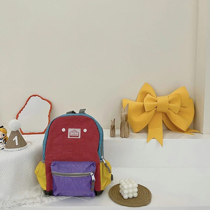 Colour-block school backpack in two sizes FG-082 by Feima Bag