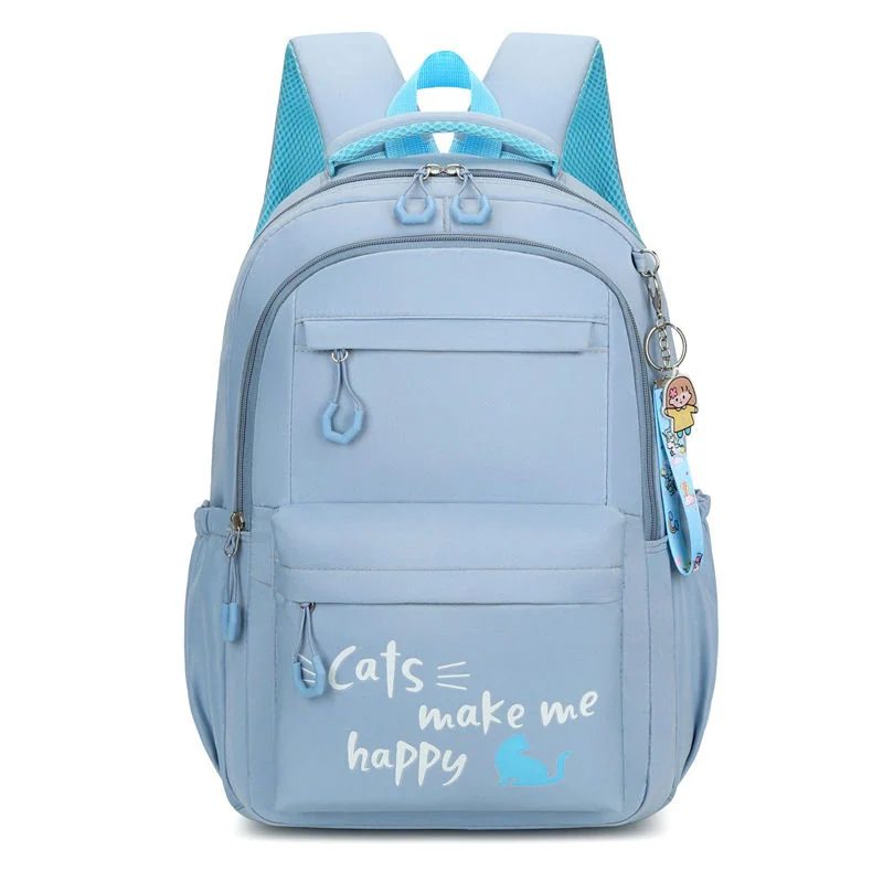 School Backpack with Two Front Pockets and Cat Print FG-097 by Feima Bag