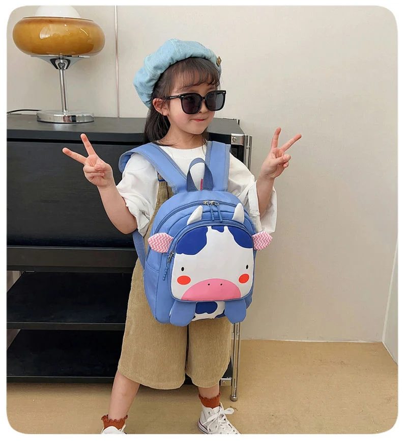 Kids Backpack with Animal Face Pocket FG-101 by Feima Bag