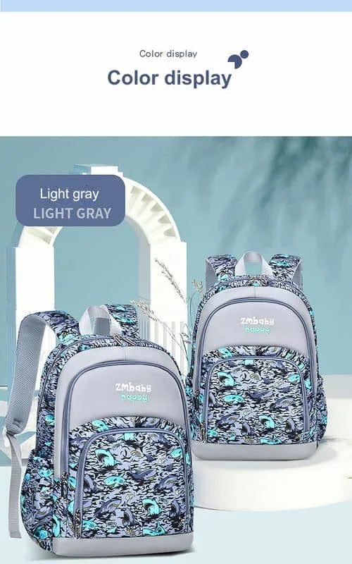 Printed School Backpack with Layered Zip Compartments FG-108 by Feima Bag
