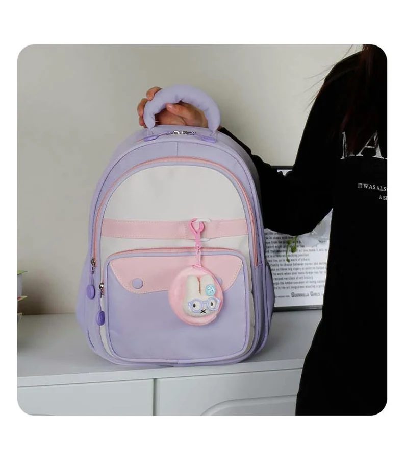 Pastel School Backpack with a Character Charm FG-124 by Feima Bag