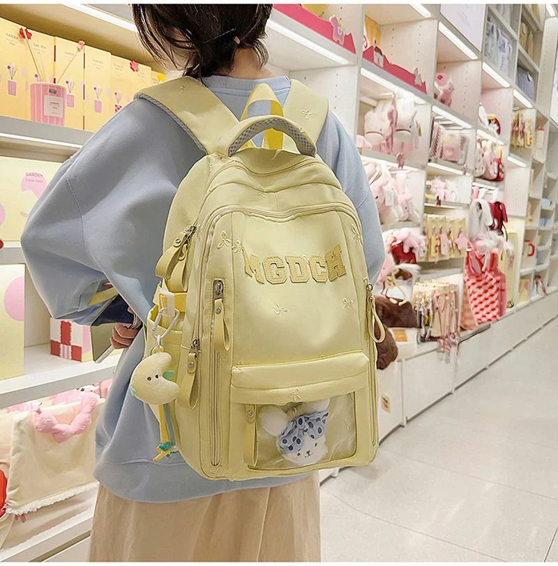 School Backpack with Clear Lower Display Pocket FG-145 by Feima Bag