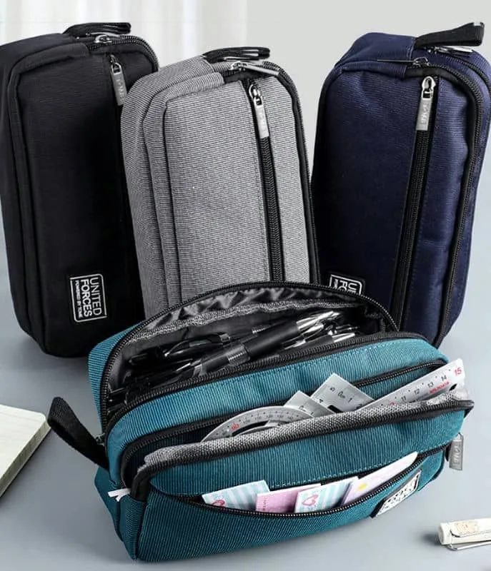 Pencil Case with Separate Front Zip Pocket FPC-004 by Feima Bag