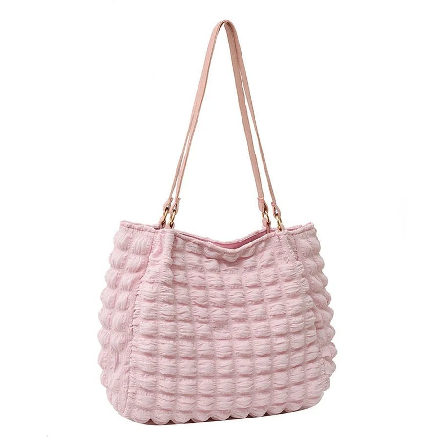 Seersucker Shoulder Tote with Slim Clip Handles FBB-002 by Feima Bag