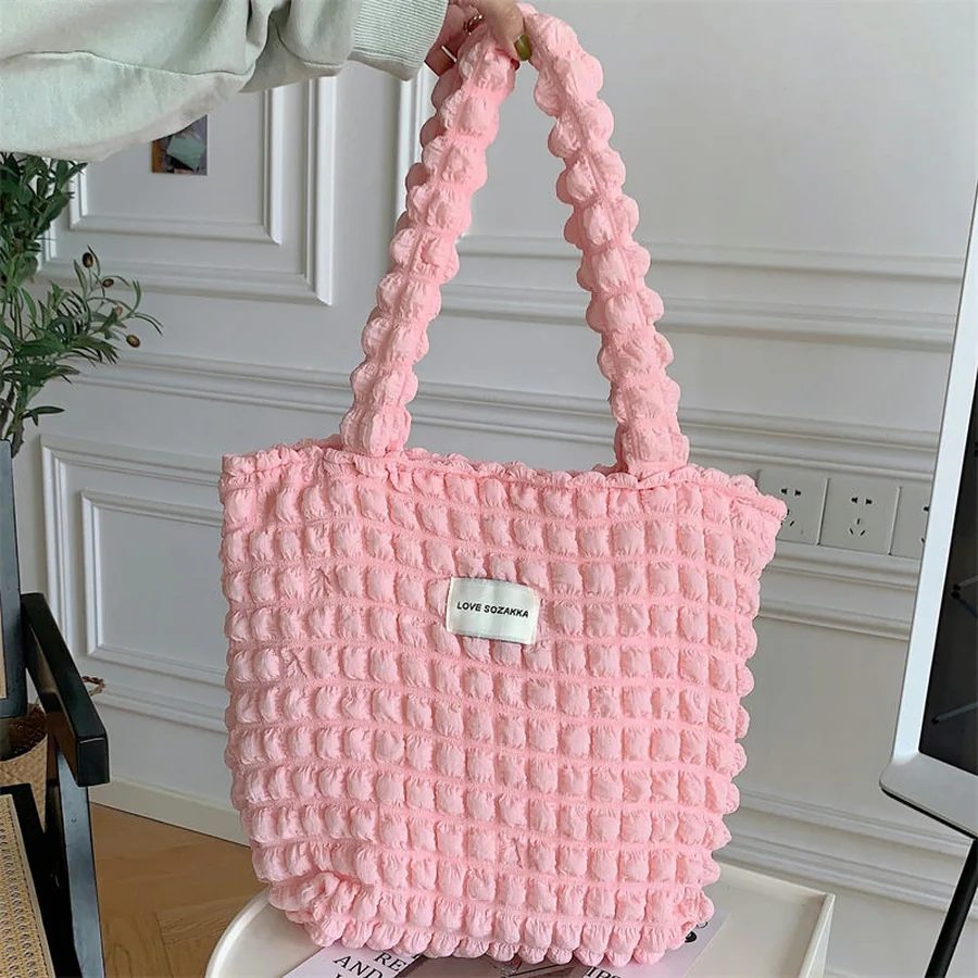 Textured Tote with a Small Front Label FBB-005 by Feima Bag