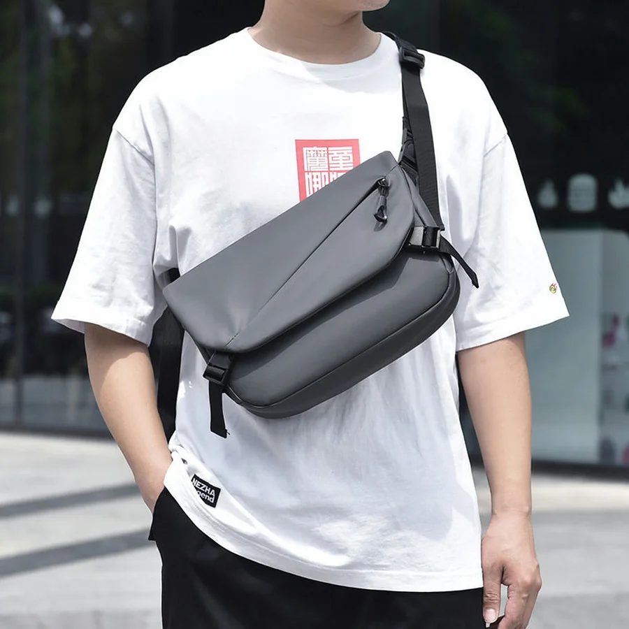 Crossbody Bag with Angular Flap and Twin Buckles FE-079 by Feima Bag