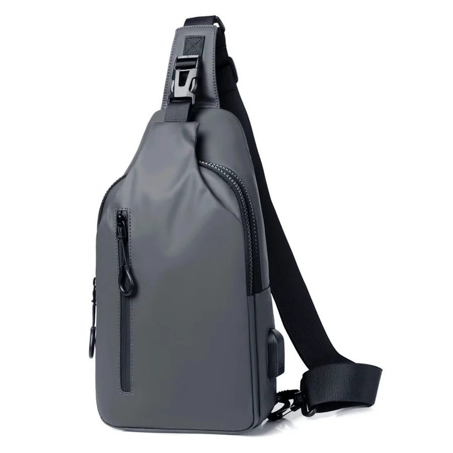Tapered sling bag with a long front zip FE-101 by Feima Bag