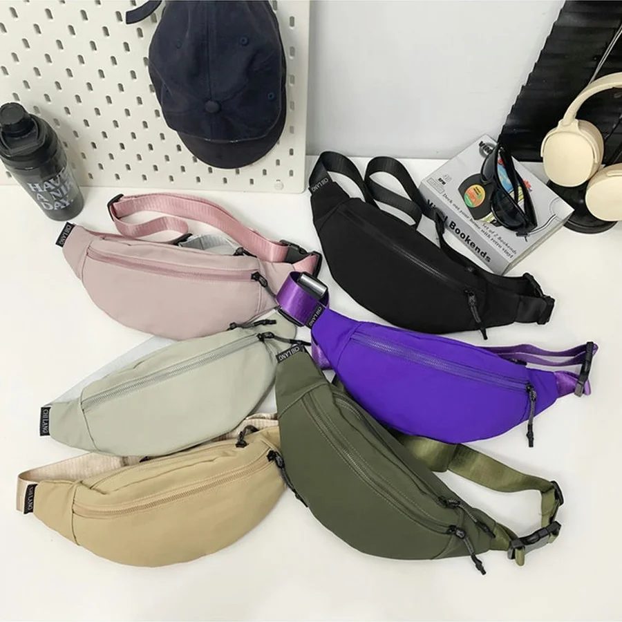 Curved Waist Bag with Front and Rear Zips FE-116 by Feima Bag