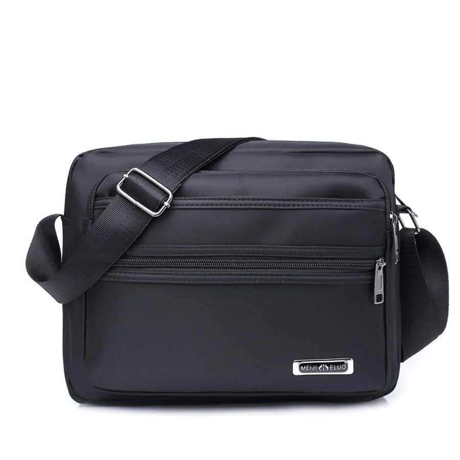Rectangular Shoulder Bag with Horizontal Front Zips FE-124 by Feima Bag