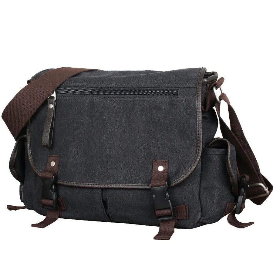 Canvas Messenger Bag with a Zipped Flap and Twin Buckles FE-154 by Feima Bag