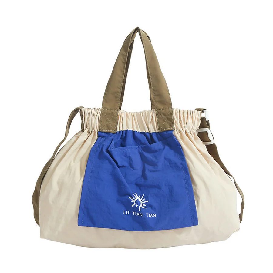 Gathered Top Tote with Broad Contrast Front Pocket FE-161 by Feima Bag