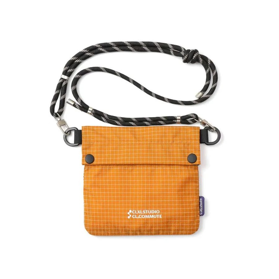 Grid Crossbody Pouch with Snap Flap and Rear Mesh Pocket FE-170 by Feima Bag