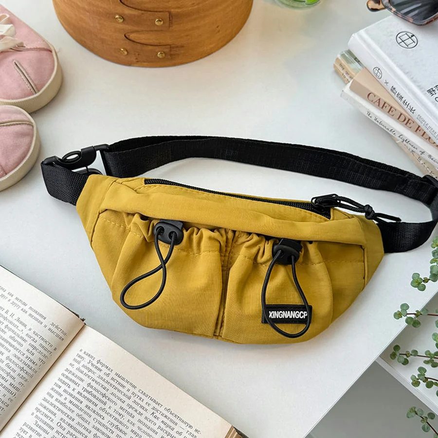 Canvas Waist Bag with Twin Drawcord Front Pockets FKS-001 by Feima Bag